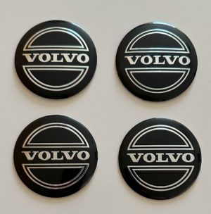 4 pcs (Set) 56mm - 2.20inch Black Volvo Wheel Center Hub Caps Stickers