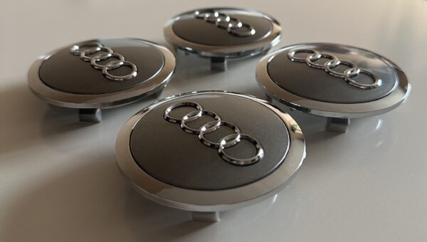 original.jpeg 4 pcs (Set) 69mm - 2.72inch Glossy Gray Audi Wheel Center Hub Caps