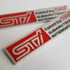 original.png 1 pcs Silver & Red Subaru STI Emblem Sticker Metal