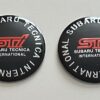 4 pcs (Set) 56mm - 2.20inch Black Subaru STI Wheel Center Hub Caps Stickers