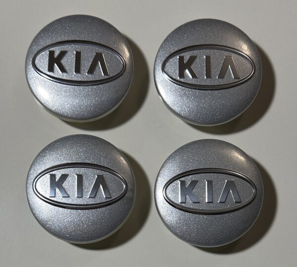 4 pcs (Set) 58mm - 2.28inch Silver KIA Wheel Center Hub Caps
