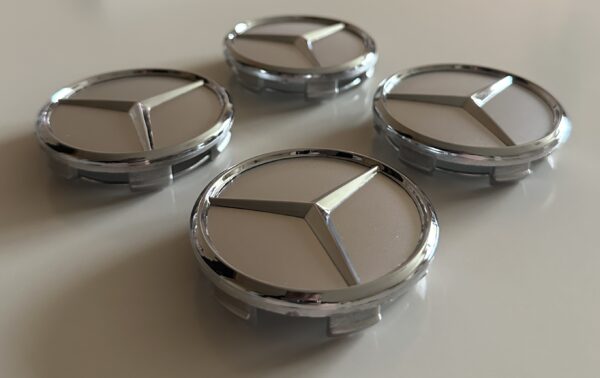 original.jpeg 4 pcs (Set) 60mm - 2.36inch Silver Mercedes Benz Wheel Center Hub Caps