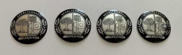 original.jpeg 4 pcs (Set) 65mm - 2.56inch Black & Silver Mercedes AMG Affalterbach Wheel Center Hub Caps Stickers