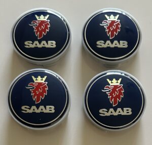 4 pcs (Set) 63mm - 2.48inch Dark Blue SAAB Wheel Center Hub Caps