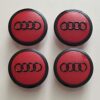 original.jpeg 4 pcs (Set) 69mm - 2.72inch Red & Black Audi Wheel Center Hub Caps