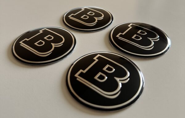 original.jpeg 4 pcs (Set) 56mm - 2.20inch Black BRABUS Wheel Center Hub Caps Stickers
