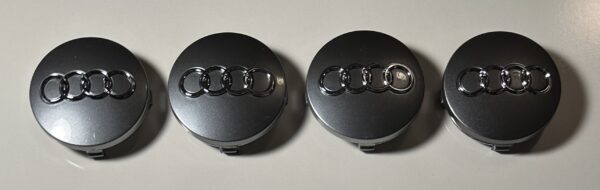 original.jpeg 4 pcs (Set) 60mm - 2.36inch Glossy Gray Audi Wheel Center Hub Caps (4B0601170)