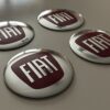 4 pcs (Set) 56mm - 2.20inch Silver & Red Fiat Wheel Center Hub Caps Stickers