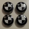 4 pcs (Set) 68mm - 2.68inch Black & White BMW Wheel Center Hub Caps (36136783536)