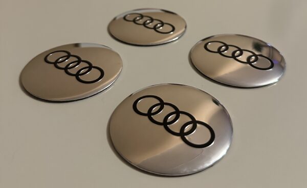 original.jpeg 4 pcs (Set) 56mm - 2.20inch Glossy Silver Audi Wheel Center Hub Caps Stickers