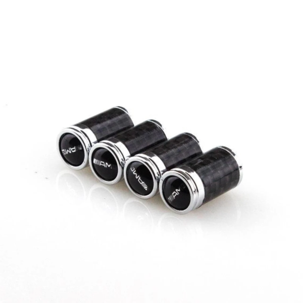 original.png 4 pcs (Set) Black Carbon Tire Valve Dust Caps for AMG