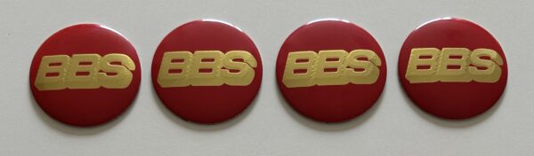 original.jpeg 4 pcs (Set) 56mm - 2.20inch Red & Gold BBS Wheel Center Hub Caps Stickers