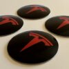 original.jpeg 4 pcs (Set) 65mm - 2.56inch Black & Red Tesla Wheel Center Hub Caps Stickers