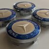 original.jpeg 4 pcs (Set) 60mm - 2.36inch Blue & Silver Mercedes Benz Wheel Center Hub Caps