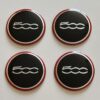 original.jpeg 4 pcs (Set) 56mm - 2.20inch Black & Red Fiat 500 Wheel Center Hub Caps Stickers