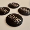 4 pcs (Set) 56mm - 2.20inch Black & Silver OZ Racing Wheel Center Hub Caps Stickers
