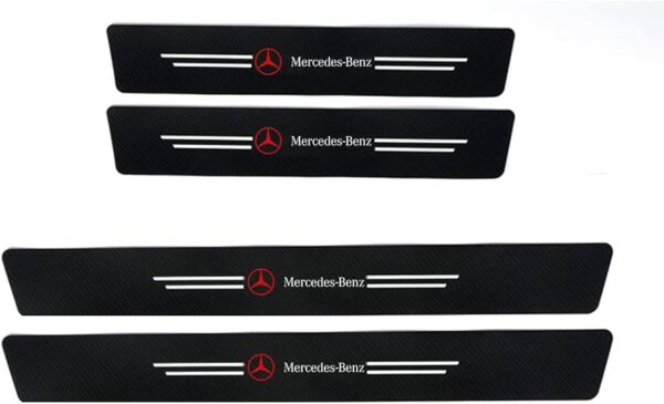 original.jpeg 4 pcs Carbon Fiber Car Door Sill Scuff Protector Set for Mercedes Benz - Anti-Scratch Strip (Red Logo)