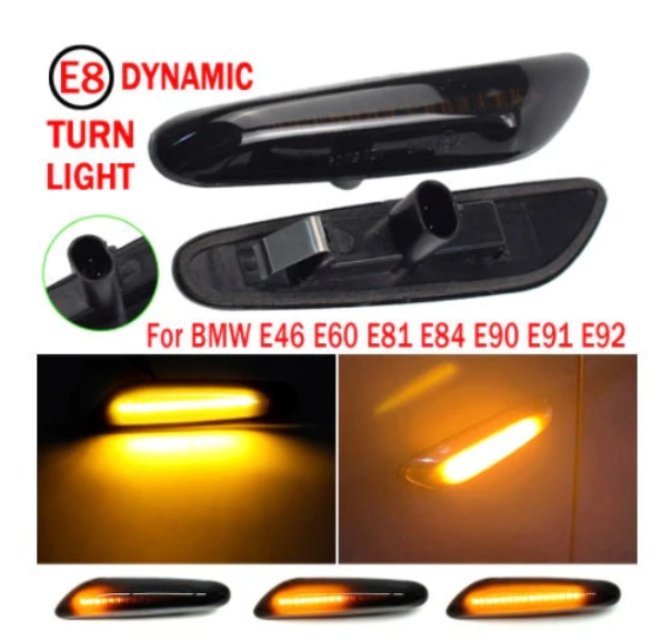 original.jpeg 2 pcs (Set) BMW E60 E81 E84 E90 Smoke Lens Dynamic Flowing LED Turn Signal Side Marker Light Blinker Lamp