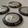 original.jpeg 4 pcs (Set) 56mm - 2.20inch Silver & Black Mercedes Benz Wheel Center Hub Caps Stickers