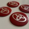 4 pcs (Set) 56mm - 2.20inch Red Toyota Wheel Center Hub Caps Stickers