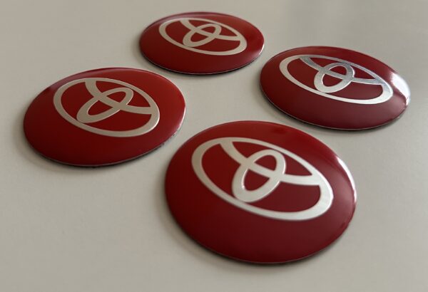 4 pcs (Set) 56mm - 2.20inch Red Toyota Wheel Center Hub Caps Stickers