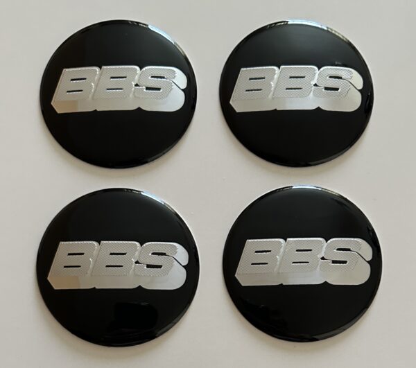 original.jpeg 4 pcs (Set) 65mm - 2.56inch Black & Silver BBS Wheel Center Hub Caps Stickers