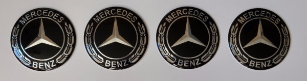 original.png 4 pcs (Set) 65mm - 2.56inch Black Mercedes Benz Wheel Center Hub Caps Stickers