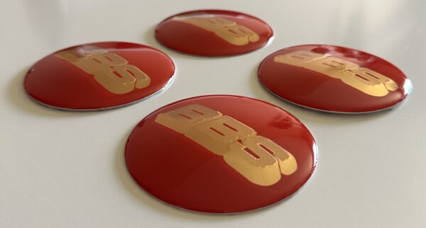 original.jpeg 4 pcs (Set) 80mm - 3.15inch Red & Gold BBS Wheel Center Hub Caps Stickers