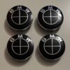4 pcs (Set) 68mm - 2.68inch Full Black BMW Wheel Center Hub Caps (36136783536)