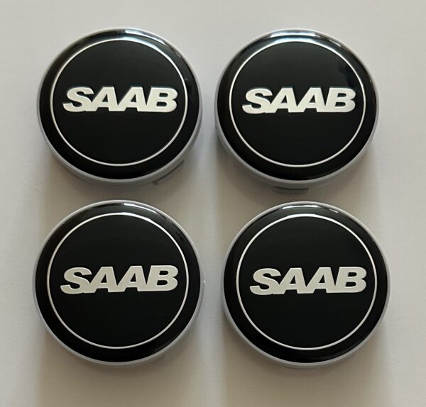 original.jpeg 4 pcs (Set) 63mm - 2.48inch Black SAAB Wheel Center Hub Caps