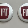 4 pcs (Set) 56mm - 2.20inch Silver & Red Fiat Wheel Center Hub Caps Stickers