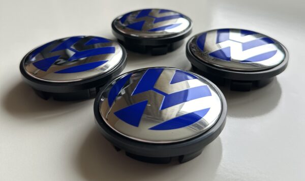 original.jpeg 4 pcs (Set) 70mm - 2.75inch Blue Volkswagen Wheel Center Hub Caps for Touareg