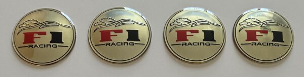 original.jpeg 4 pcs (Set) 65mm - 2.56inch Silver F1 Racing Wheel Center Hub Caps Stickers