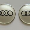 4 pcs (Set) 65mm - 2.56inch Silver Audi Wheel Center Hub Caps Stickers