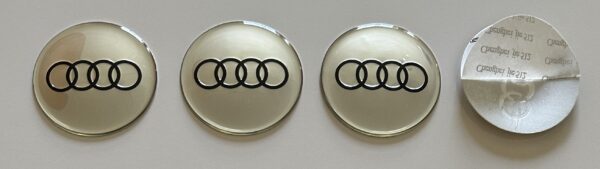 4 pcs (Set) 65mm - 2.56inch Silver Audi Wheel Center Hub Caps Stickers