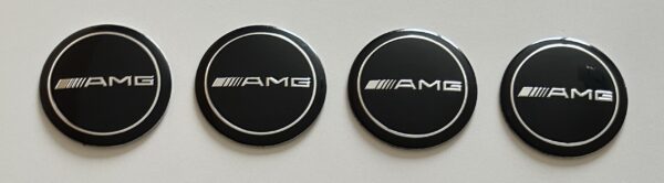 original.jpeg 4 pcs (Set) 56mm - 2.20inch Black AMG Wheel Center Hub Caps Stickers