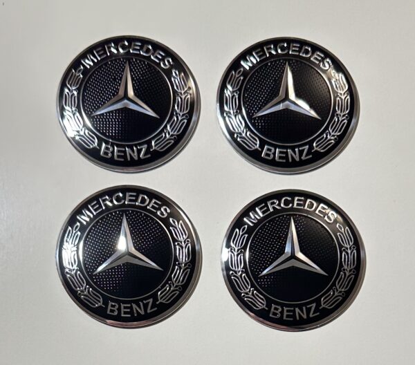 original.jpeg 4 pcs (Set) 56mm - 2.20inch Black Mercedes Benz Wheel Center Hub Caps Stickers - Classic Look