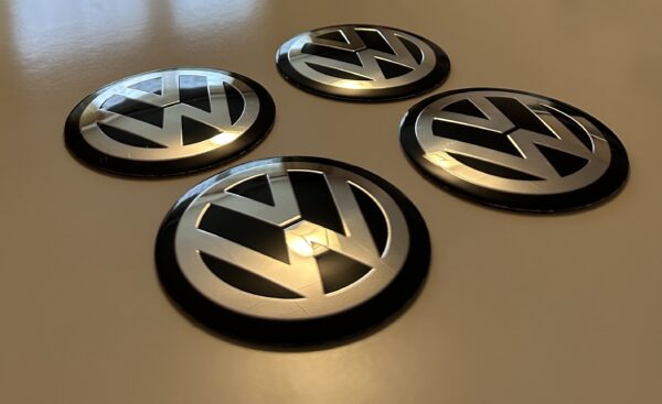 4 pcs (Set) 75mm - 2.95inch Black Volkswagen Wheel Center Hub Caps Stickers
