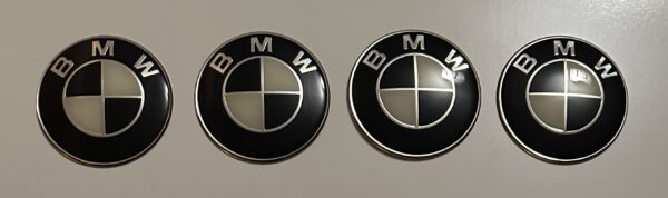 original.jpeg 4 pcs (Set) 65mm - 2.56inch Black & White BMW Wheel Center Hub Caps Stickers