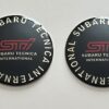 4 pcs (Set) 65mm - 2.56inch Black Subaru STI Wheel Center Hub Caps Stickers