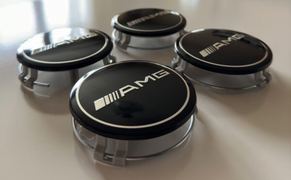 4 pcs (Set) 75mm - 2.95inch Black AMG Wheel Center Hub Caps