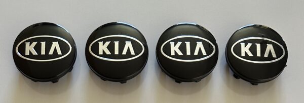 original.jpeg 4 pcs (Set) 58mm - 2.28inch Black KIA Logo Wheel Center Hub Caps