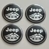 4 pcs (Set) 56mm - 2.20inch Black Jeep 4x4 Wheel Center Hub Caps Stickers