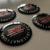 4 pcs (Set) 56mm - 2.20inch Black Subaru STI Wheel Center Hub Caps Stickers