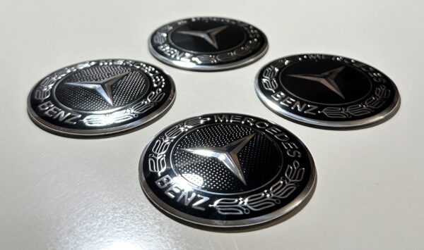 original.jpeg 4 pcs (Set) 56mm - 2.20inch Black Mercedes Benz Wheel Center Hub Caps Stickers - Classic Look