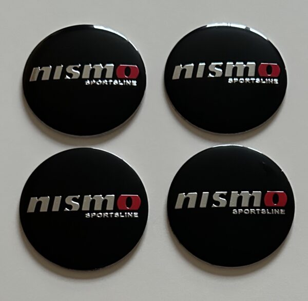 original.jpeg 4 pcs (Set) 56mm - 2.20inch Black Nismo Sportsline Wheel Center Hub Caps Stickers