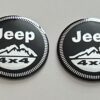 4 pcs (Set) 56mm - 2.20inch Black Jeep 4x4 Wheel Center Hub Caps Stickers