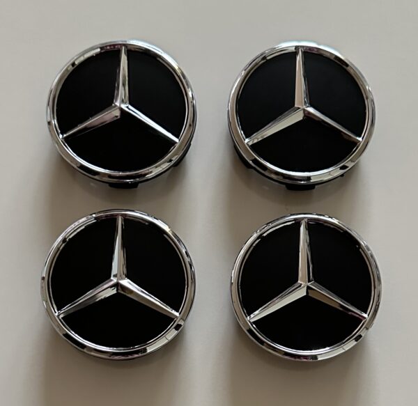 original.jpeg 4 pcs (Set) 60mm - 2.36inch Matte Black Mercedes Benz Star Logo Wheel Center Hub Caps