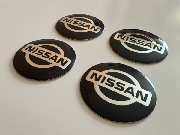 4 pcs (Set) 56mm - 2.20inch Black Nissan Wheel Center Hub Caps Stickers