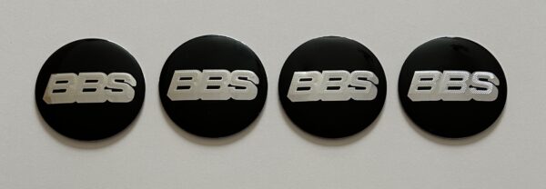 original.jpeg 4 pcs (Set) 56mm - 2.20inch Black & Silver BBS Wheel Center Hub Caps Stickers